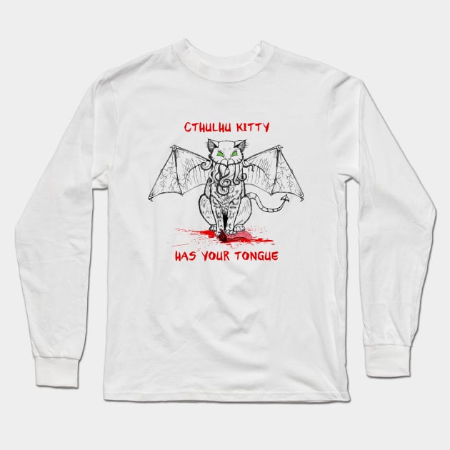 Cthulhu Kitty Long Sleeve T-Shirt by Suztv